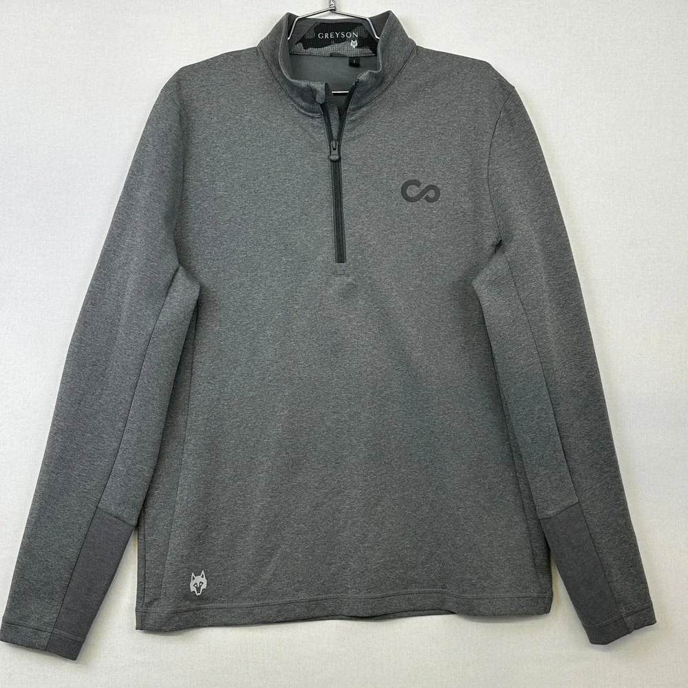 Greyson Quarter Zip Pullover Men's Medium Gray Performance Stretch Golf